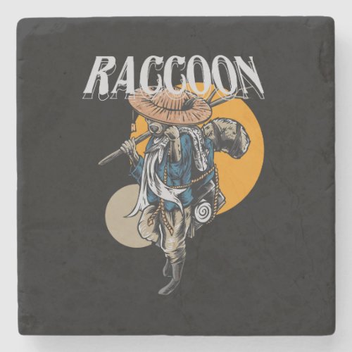 raccoon_illustration_streetwear stone coaster