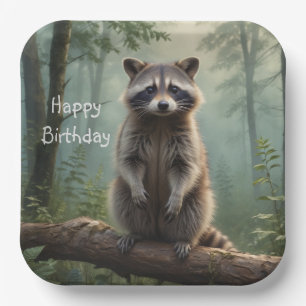 Raccoon in Forest Paper Plates
