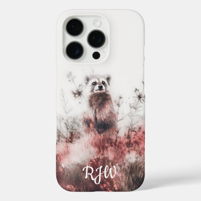 Raccoon In The Red Meadow Case-Mate iPhone Case (Back)