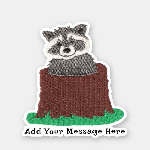 Raccoon In Tree Stump Sticker