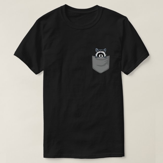 Raccoon in your Pocket Funny Raccoon Pocket Gift T-Shirt (Design Front)