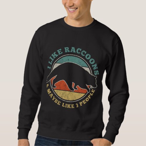 Raccoon Introvert Sarcasm Retro Sweatshirt