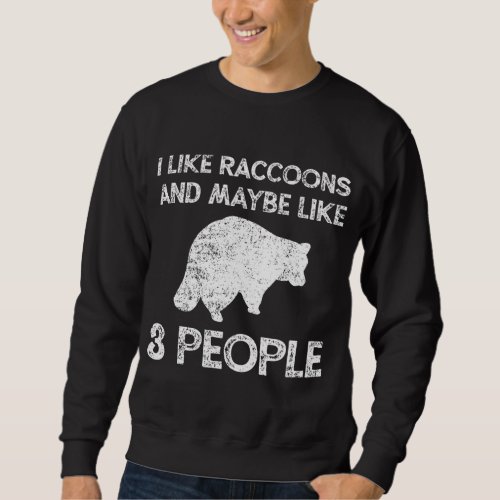 Raccoon Introvert Sarcastic Funny Vintage Sweatshirt