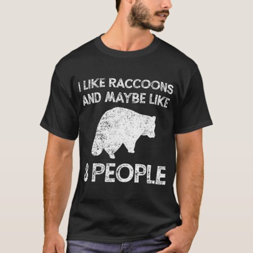 Raccoon Introvert Sarcastic Funny Vintage T_Shirt