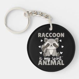 Raccoon Is My Spirit Animal Cute Raccoon Keychain