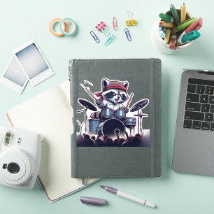 Raccoon Jam: Beating the Drums with Unstoppable  Sticker