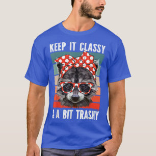 Raccoon Keep It Classy Trashy Raccoon Glasses Band T-Shirt