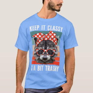 Raccoon Keep It Classy Trashy Raccoon Glasses Band T-Shirt