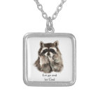 Raccoon Kissing Inspiring Quote Let Go Let God