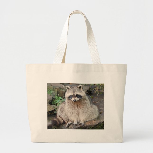 Raccoon Large Tote Bag (Front)