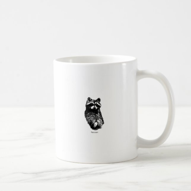 Raccoon Line Art Logo Coffee Mug (Right)