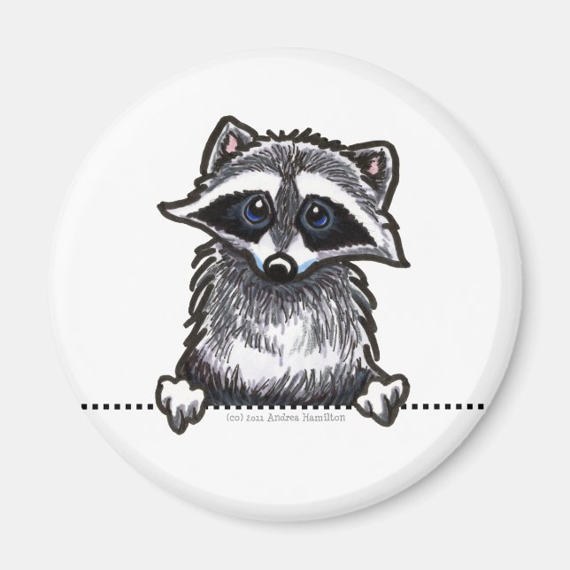 Raccoon Line Art Magnet (Front)