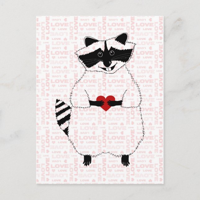 Raccoon Love Postcard (Front)
