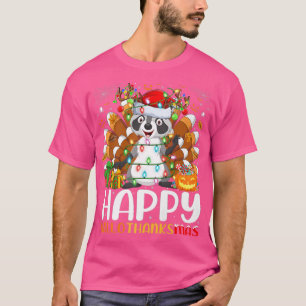 Raccoon Lover Halloween Christmas Happy Hallothank T-Shirt