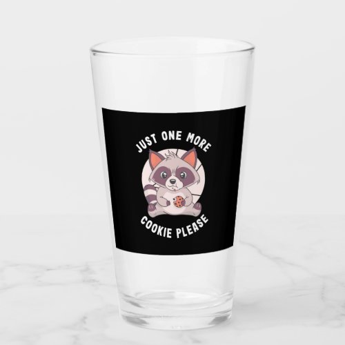 Raccoon Lover Just One More Cookie Please Glass