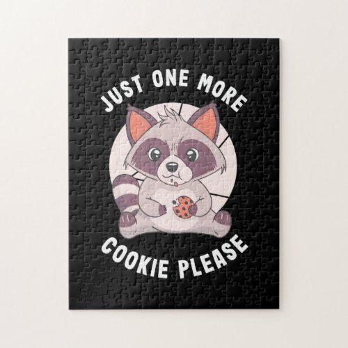 Raccoon Lover Just One More Cookie Please Jigsaw Puzzle