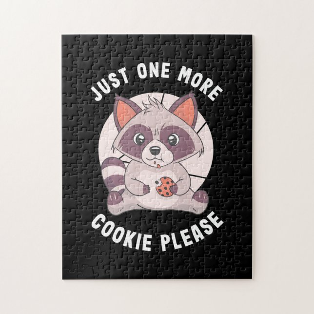 Raccoon Lover Just One More Cookie Please Jigsaw Puzzle (Vertical)