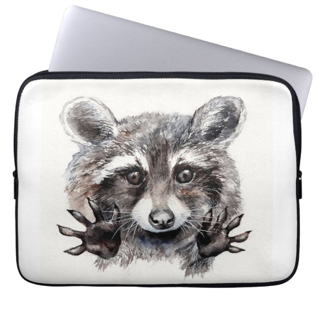 Raccoon Lover Lovely Baby Raccoon Laptop Sleeve (Front)