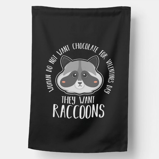 Raccoon Lover Raccoon For Valentines Day House Flag (Front)
