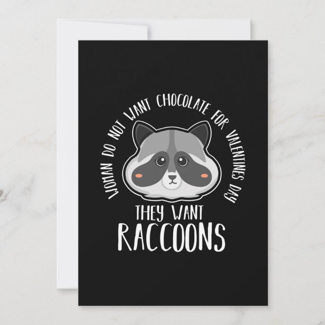Raccoon Lover Raccoon For Valentines Day Invitation (Front)