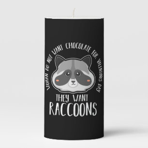 Raccoon Lover Raccoon For Valentines Day Pillar Candle