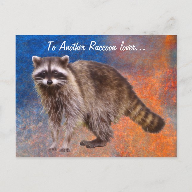 Raccoon-lover Wildlife Art Postcard (Front)