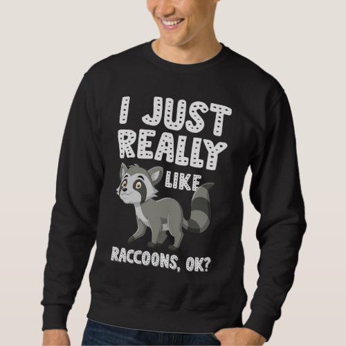 Raccoon Lovers I Just Really Like Raccoons Ok Racc Sweatshirt