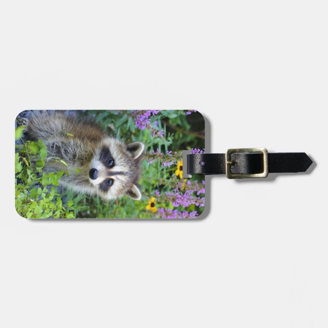 Raccoon luggage tag (Front Horizontal)