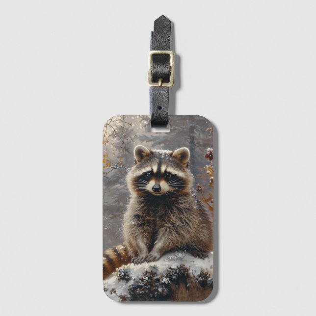 Raccoon Luggage Tag (Front Vertical)