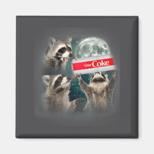 Raccoon Meme 3 Racoons Howling At Moon Funny Weird Magnet