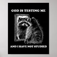 Raccoon Meme Funny Saying God Is Testing Me Street