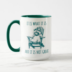 Raccoon Meme, IT IS WHAT IT IS AND IT IS NOT GREAT Mug