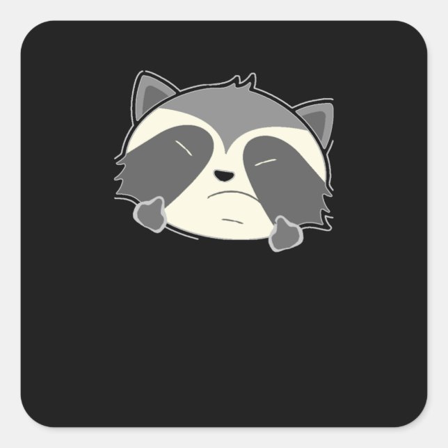Raccoon Middle Finger Square Sticker (Front)