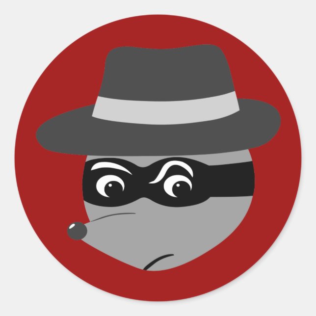 Raccoon Mobster Classic Round Sticker (Front)