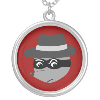 Raccoon Mobster Silver Plated Necklace