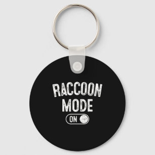 Raccoon Mode On Costume Funny Trash Panda Gift Ani Keychain