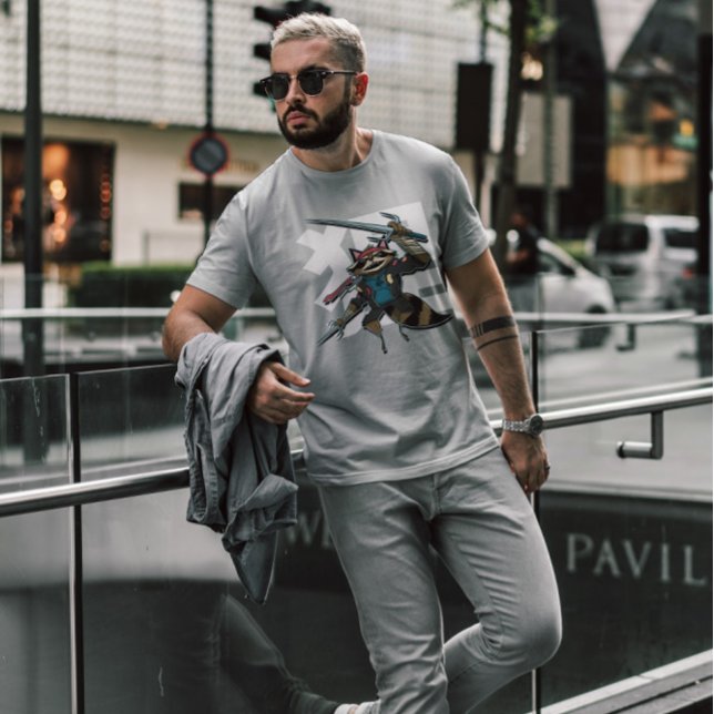 Raccoon Modern Samurai T-Shirt (Creator Uploaded)