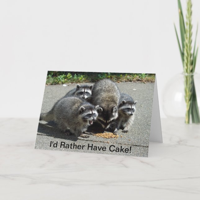 Raccoon Mom & Young Ones Card (Front)