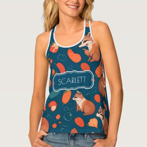 Raccoon Mosaic Colorful Personalized Pattern Tank Top