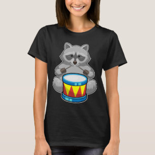 Raccoon Musician Drum Music T-Shirt