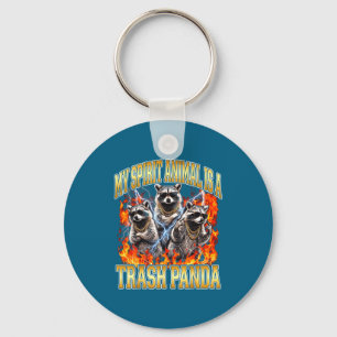 Raccoon My Srit Animal Is A Trash Panda Funny Boot Keychain