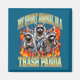 Raccoon My Srit Animal Is A Trash Panda Funny Boot Magnet