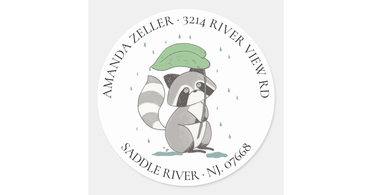 Raccoon Neutral Baby Shower Return Address Label | Zazzle