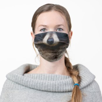 Raccoon Nose Adult Cloth Face Mask by SocialiteDesigns at Zazzle