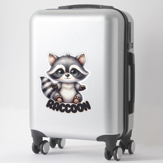 RACCOON - NURSERY STICKER (Suitcase)
