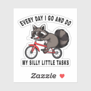 Raccoon On Bicycle,Ew People raccoon,raccoon possu Sticker
