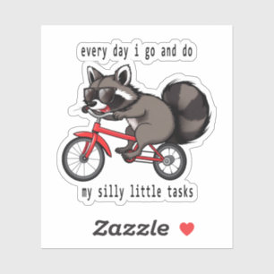 Raccoon On Bicycle,Ew People raccoon,raccoon possu Sticker
