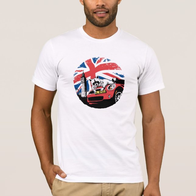 Raccoon on Mini in London T-Shirt (Front)