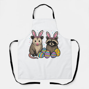 Raccoon Opossum Easter T-Shirt_1 Apron