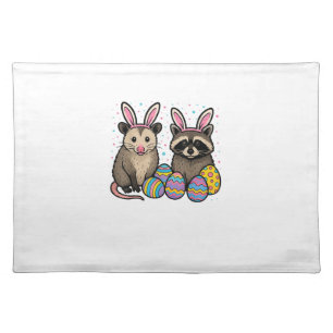 Raccoon Opossum Easter T-Shirt_1 Cloth Placemat